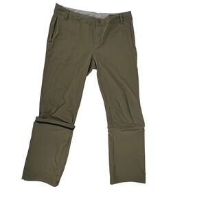 REI Co-op Sahara Convertible Hiking Pants Womens 12 Olive Green Zip Off Cargo